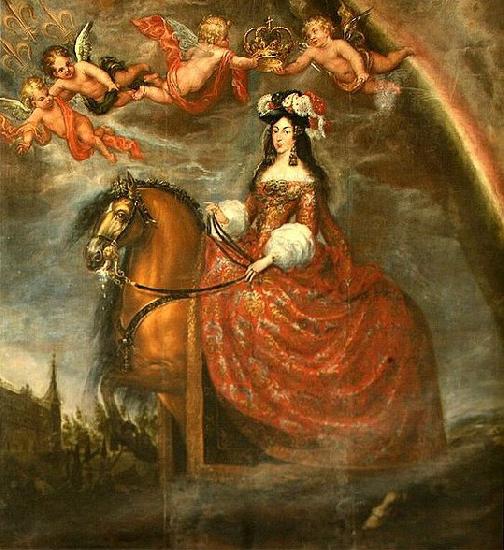 Francisco Rizi Equestrian portrait of Marie Louise d'Orleans Germany oil painting art